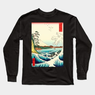 Sea & Mount Fuji Japanese design Long Sleeve T-Shirt